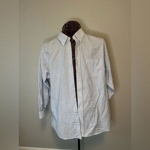 Stafford men’s cotton blend striped oxford dress Shirt